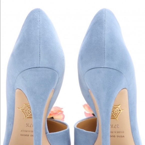 Charlotte Olympia Vamp in Bloom Suede heels - Picture 3 of 5